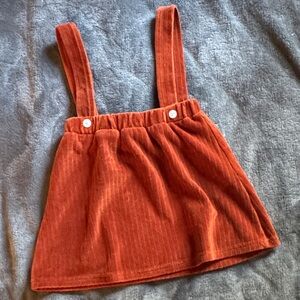 Rust Orange Corduroy Pinafore Skirt